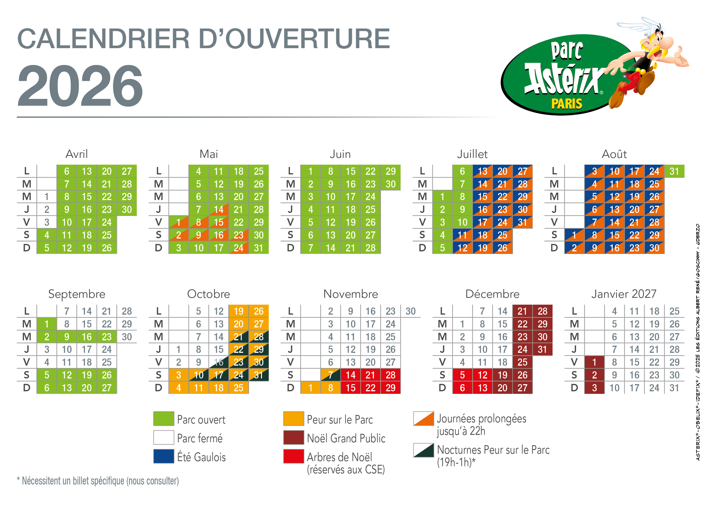 Billet Adulte Parc Astérix - Valable Jusqu'au 4 Janvier 2026 - Neuf